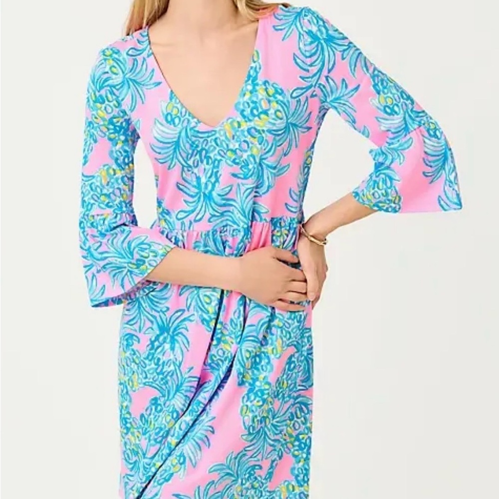 NWT Lilly Pulitzer Jannie Pink and Blue Women's Dress Size Medium